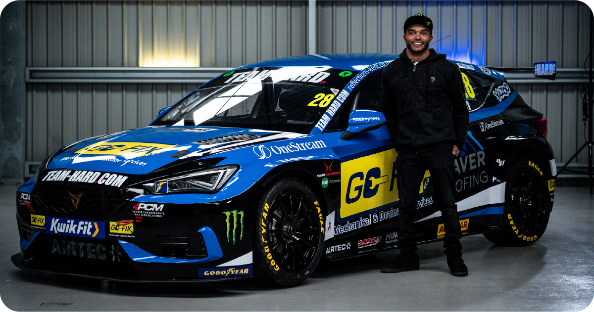 Nic Hamilton pictured next to his racing car