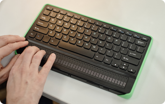 Refreshable Braille display used for assistive technology testing and digital accessibility evaluation.