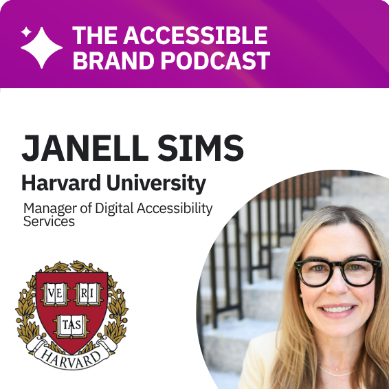 Siteimprove podcast episode 2 featuring Janell Sims from Harvard University, Manager of Digital Accessibility Services.